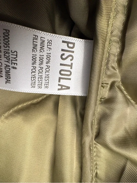 Pistola Quilted Jacket Women’s Medium Olive Green Snap Lightweight Liner Coat - Picture 3 of 5
